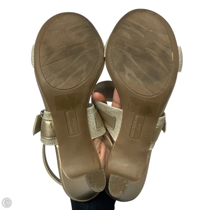 Sandals Heels Block By Anne Klein In Gold, Size: 10