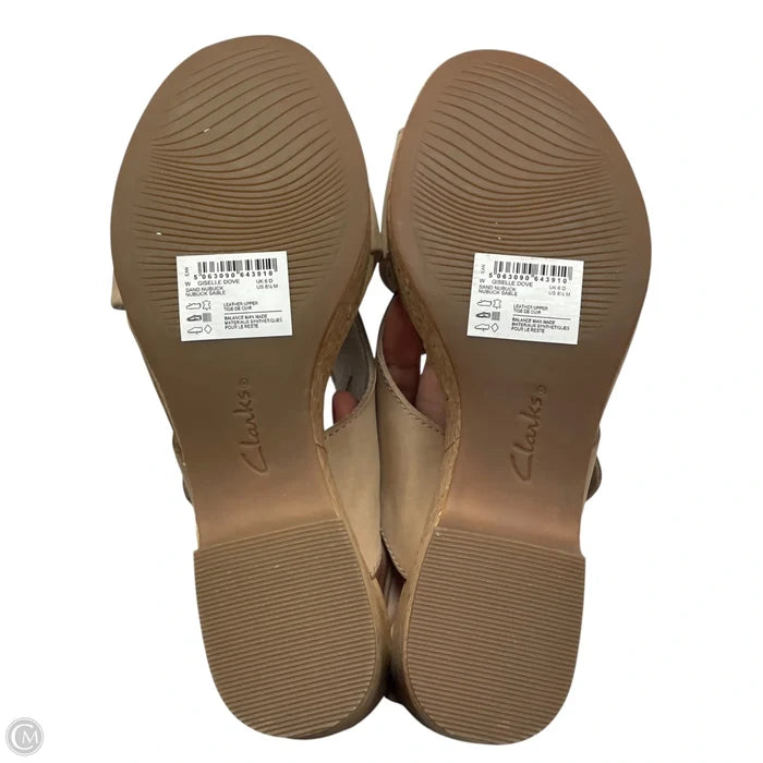 Sandals Heels Wedge By Clarks In Beige, Size: 8.5