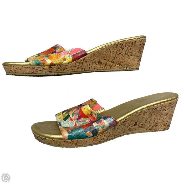 Sandals Heels Wedge By Jeon In Gold, Size: 11