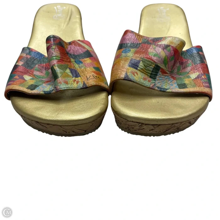 Sandals Heels Wedge By Jeon In Gold, Size: 11