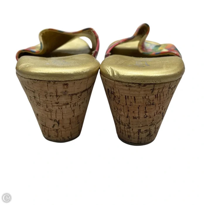 Sandals Heels Wedge By Jeon In Gold, Size: 11