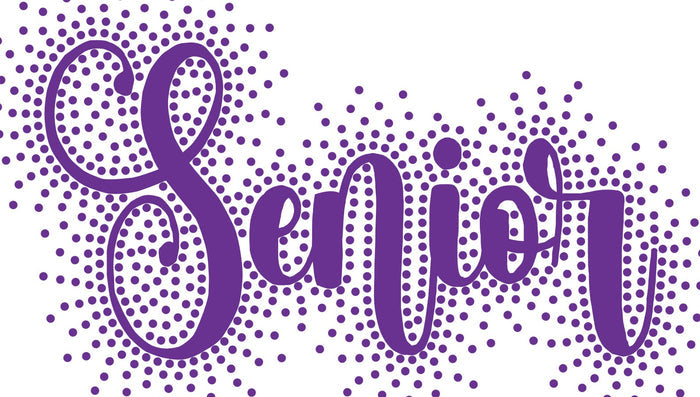 Senior Satin Stitch Embroidery Design + Bling Template SS10