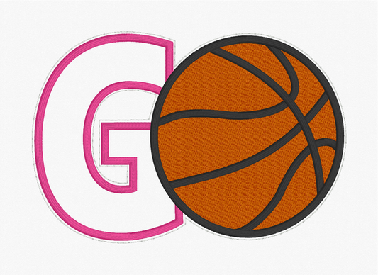 Sequin Applique Basketball Embroidery Design
