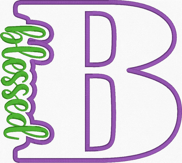 Sequin Applique Blessed Embroidery Design