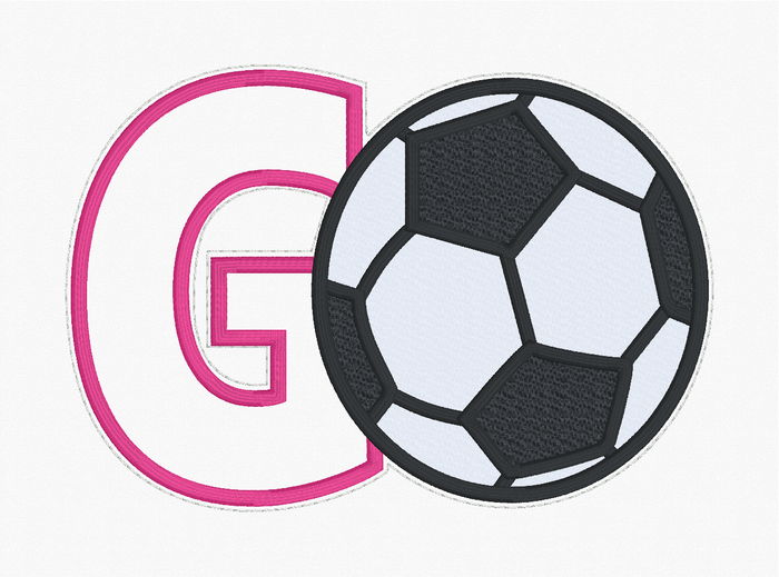 Sequin Applique Soccer Embroidery Design