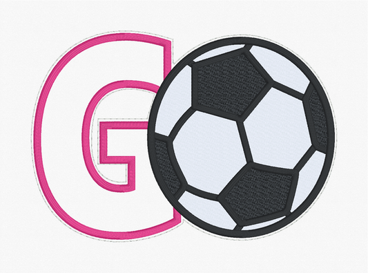 Sequin Applique Soccer Embroidery Design