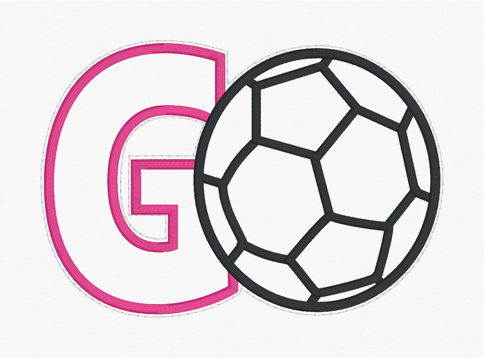 Sequin Applique Soccer Embroidery Design