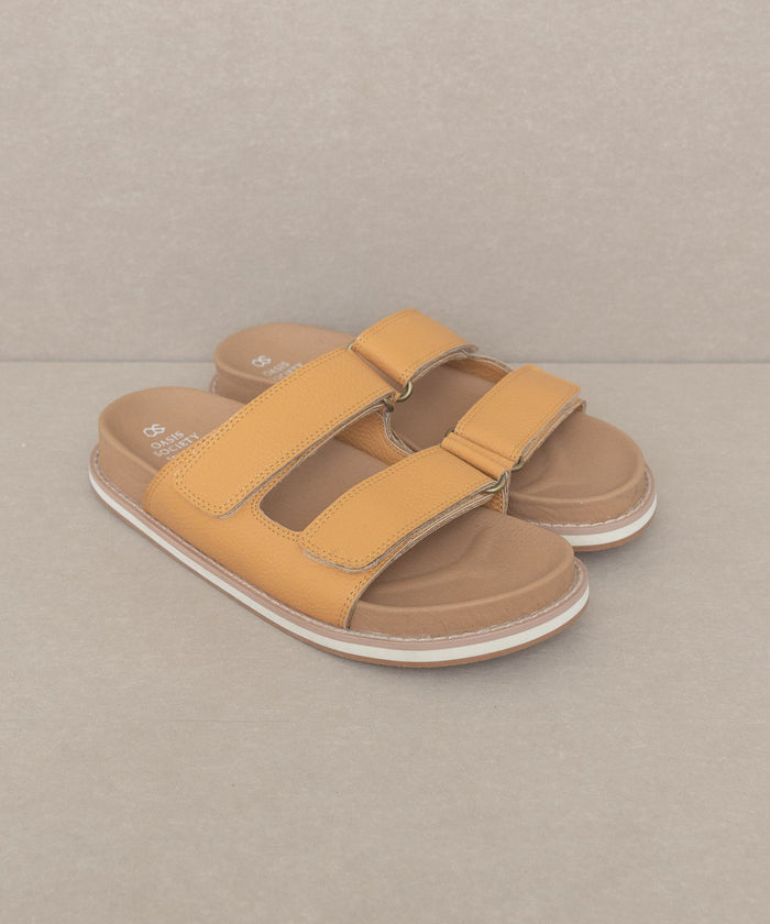 Sienna Double Strap Slide Sandal Sandal Maker's Shoes- Tilden Co.
