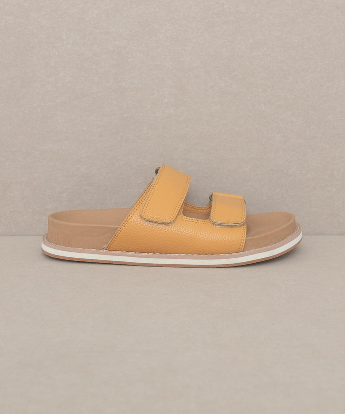 Sienna Double Strap Slide Sandal Sandal Maker's Shoes- Tilden Co.