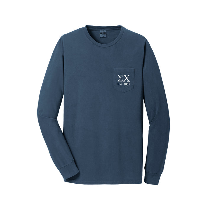 Sigma Chi Long Sleeve Pocket Tee