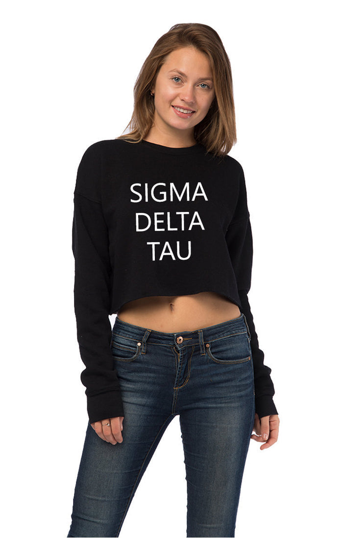 Sigma Delta Tau Cropped Crew Fleece