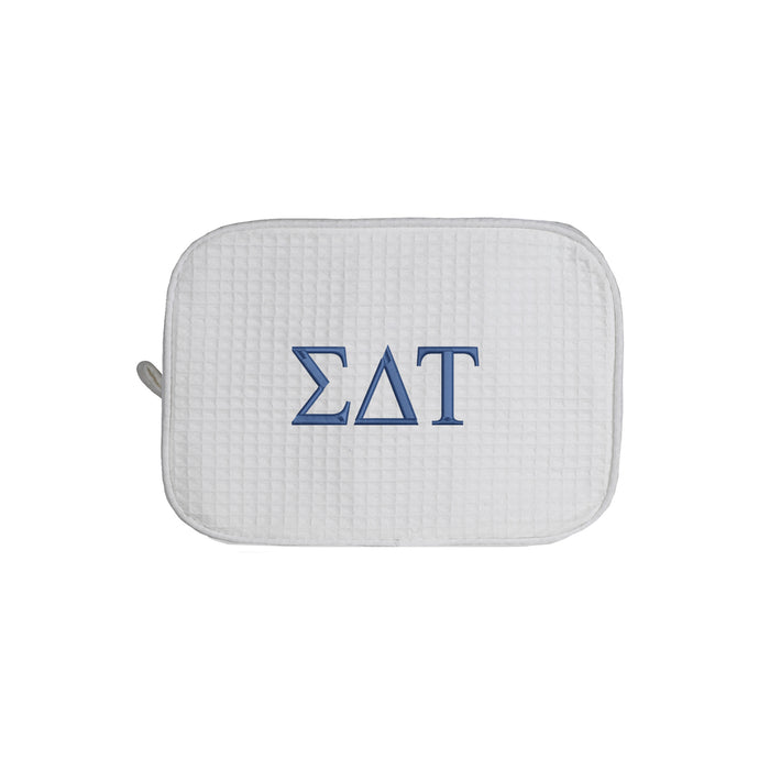 Sigma Delta Tau Waffle Weave Cosmetic Bag