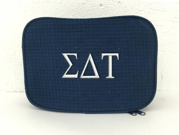 Sigma Delta Tau Waffle Weave Cosmetic Bag