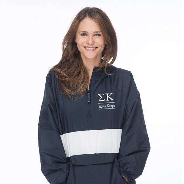 Sigma Kappa Classic Striped Windbreaker - Lined