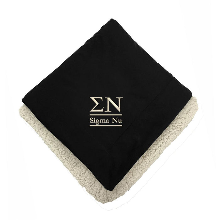 Sigma Nu Sherpa Lined Blanket