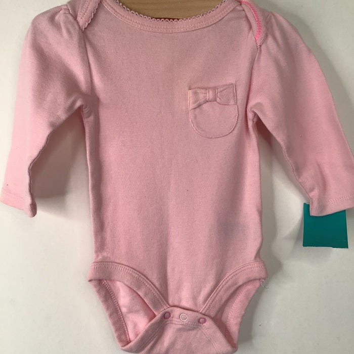 Size 0-3m: Cloud Island Pink Long Sleeve Onesie