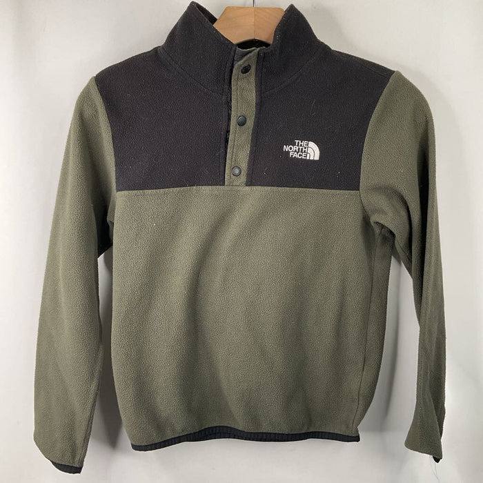 Size 10-12: The North Face Green/Black Fleece Coat