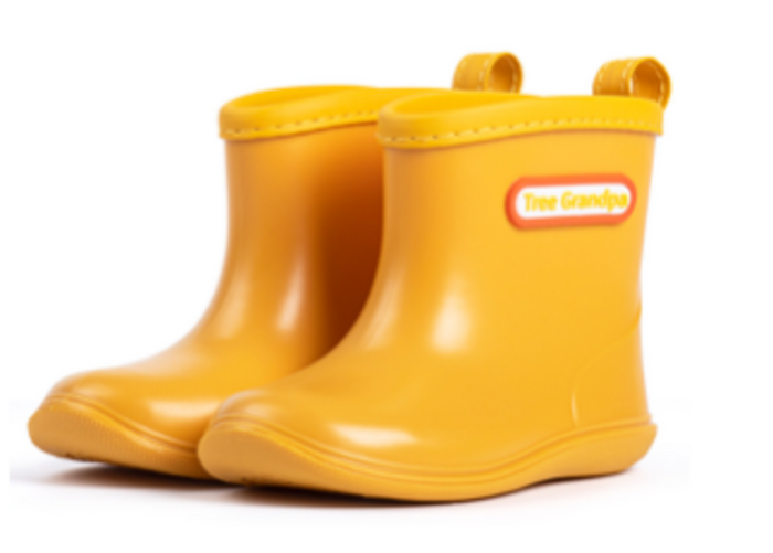 Size 10 (18cm): Tree Grandpa YELLOW Rain Boots NEW