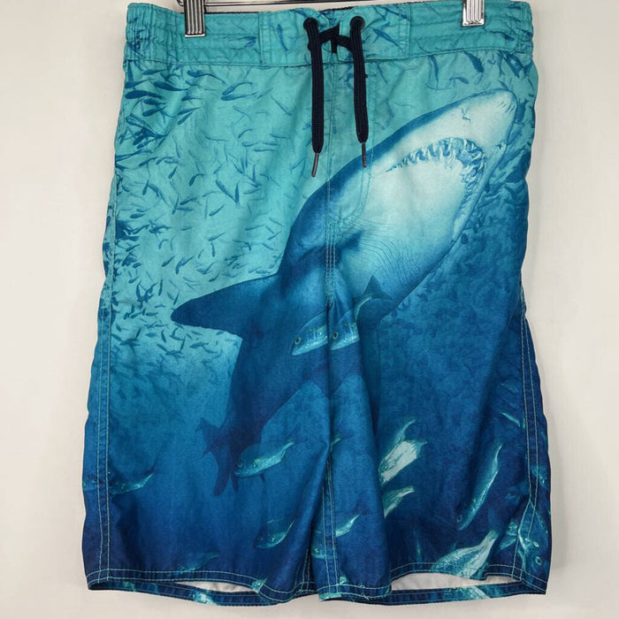 Size 14-16: Old Navy Blue Shark Swim Trunks