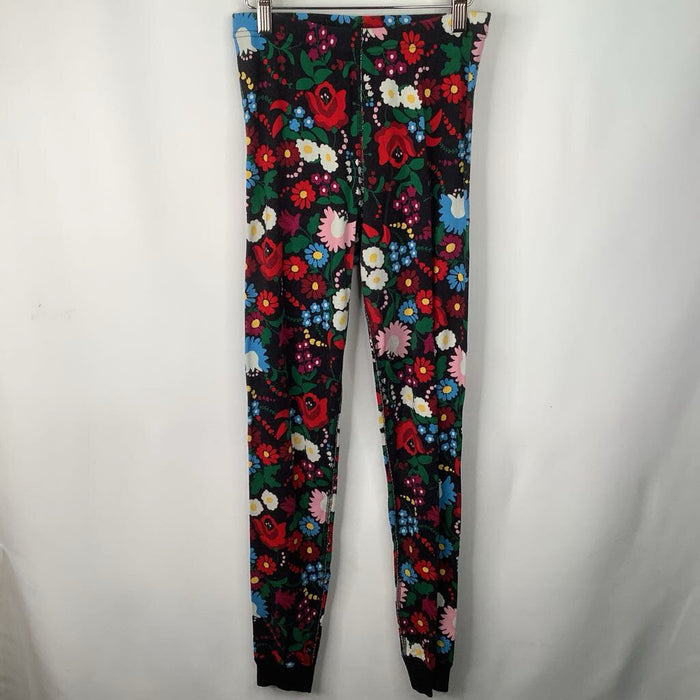 Size 14 (160): Hanna Andersson Black/Colorful Floral 2pc PJs