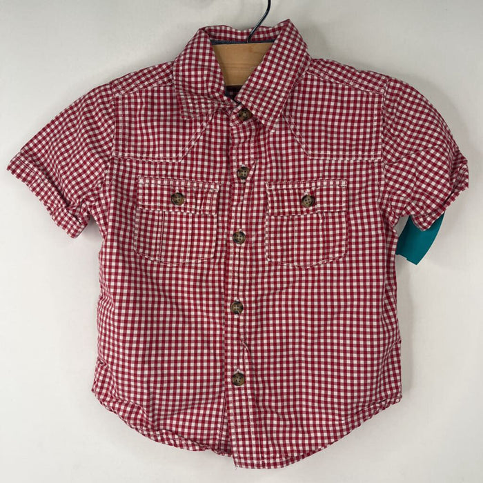 Size 18-24m: GAP Red/White Checker Print Short Sleeve Button-Up Shirt