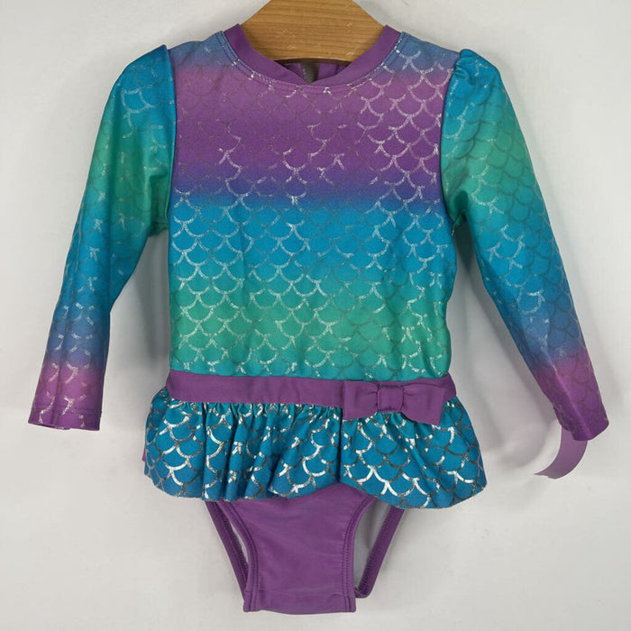 Size 18m: Cat & Jack Puruple/Blue/Green Mermaid 1pc Rash Guard Swimsuit