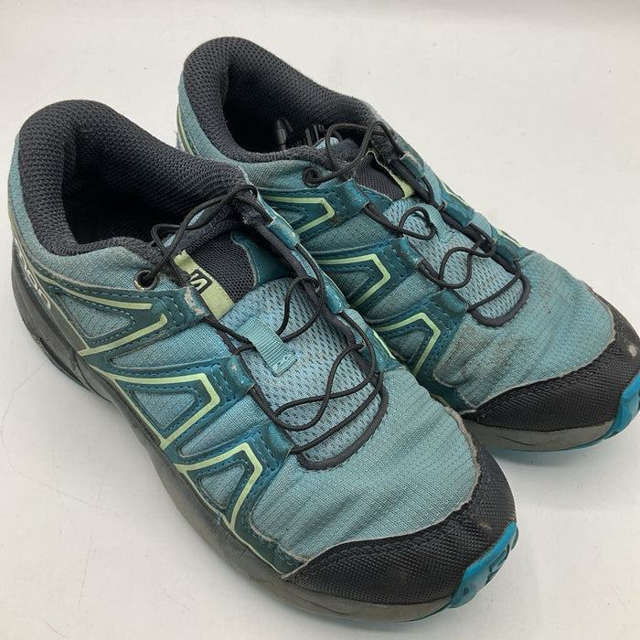 Size 1Y: Salomon Blue Toggle Strap Sneakers