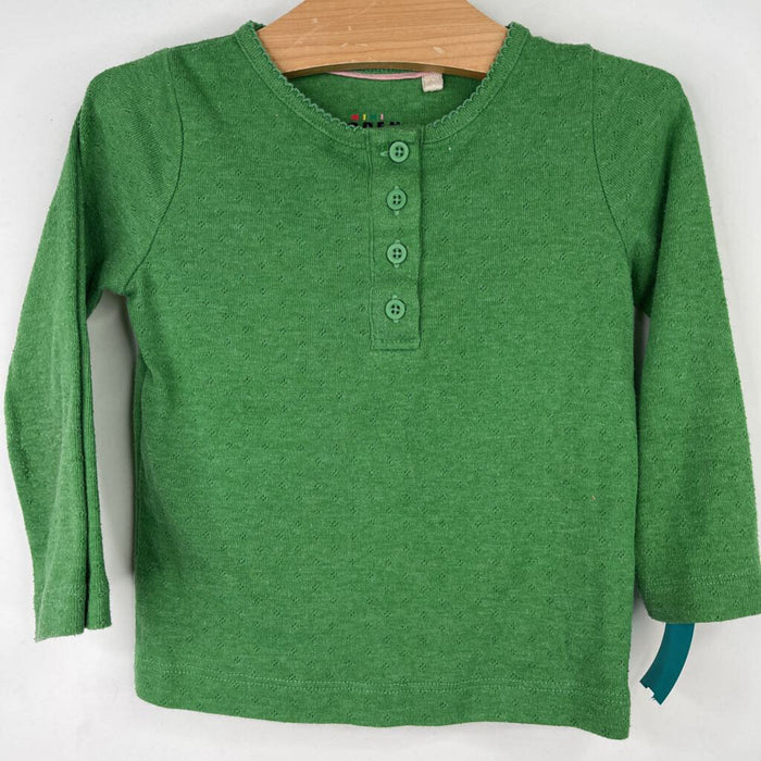 Size 2-3: Boden Green Henley Long Sleeve T-Shirt