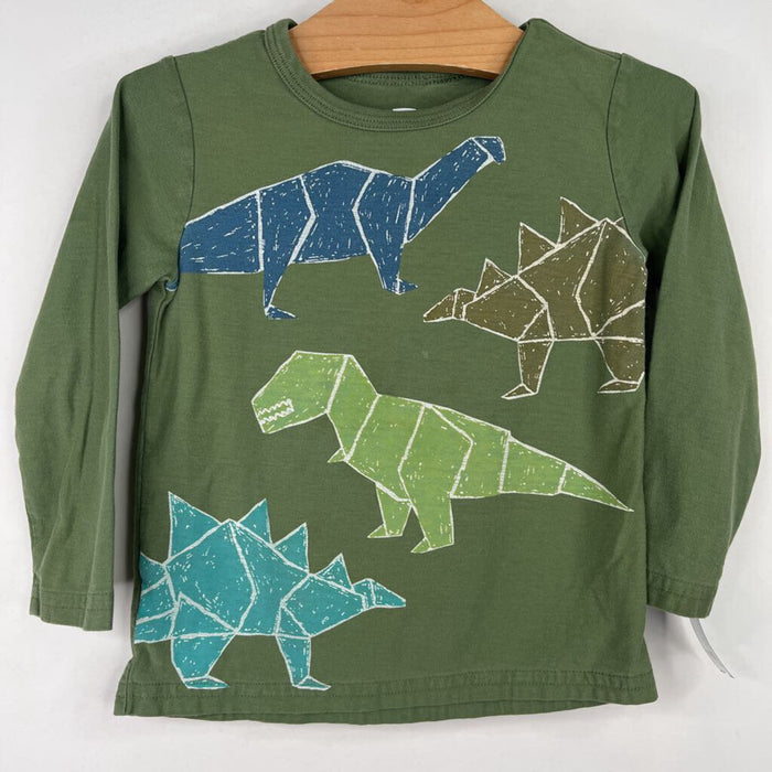 Size 2: Tea Green Dinosaur Long Sleeve Shirt