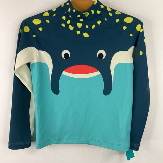 Size 3-4: Mini Boden Blue Manta Ray Print Rash Guard Shirt
