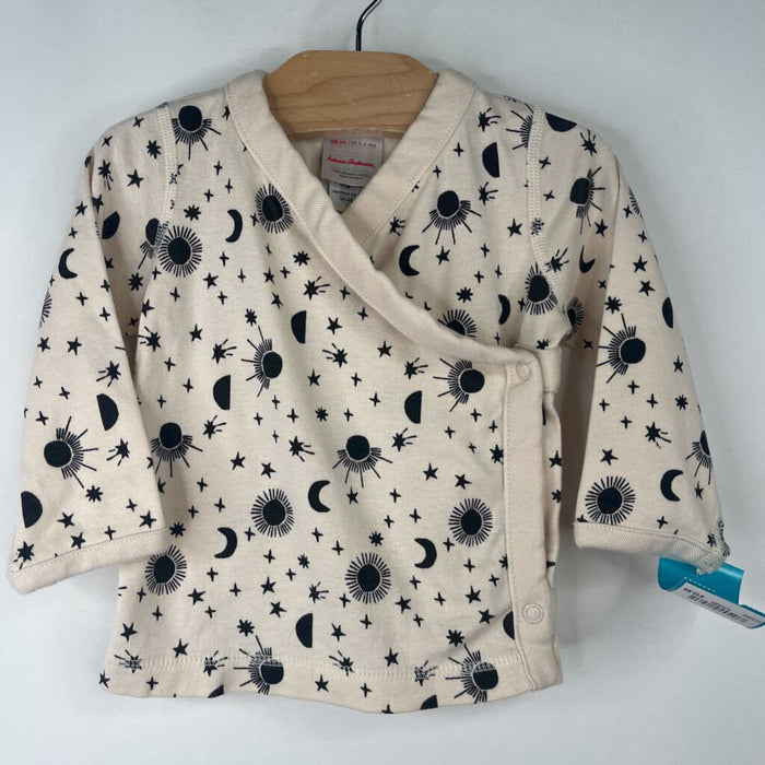Size 3-6m (60): Hanna Andersson Creme/Black Space Long Sleeve Shirt