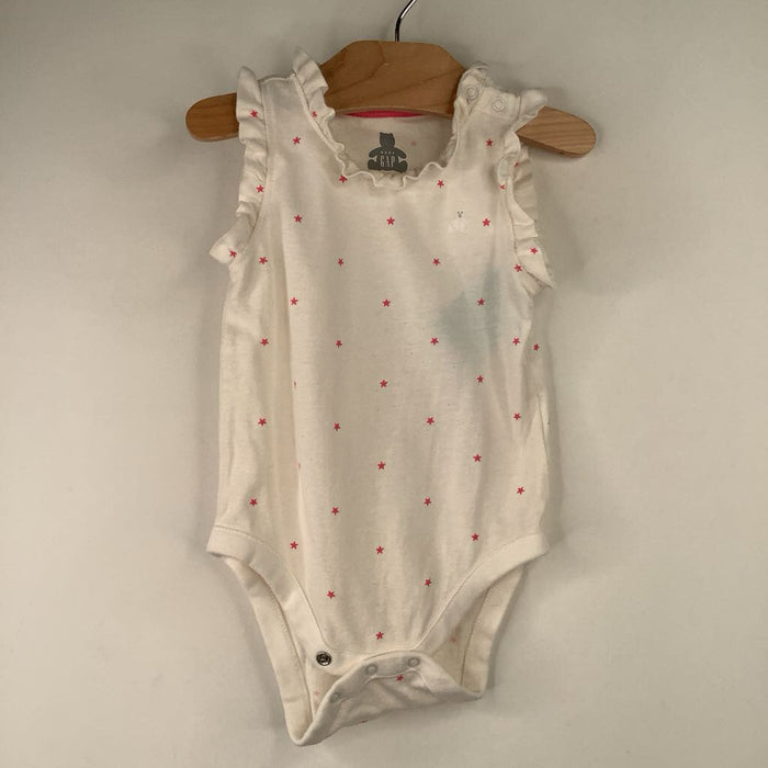 Size 3-6m: Gap White/Pink Stars Tank Onesie