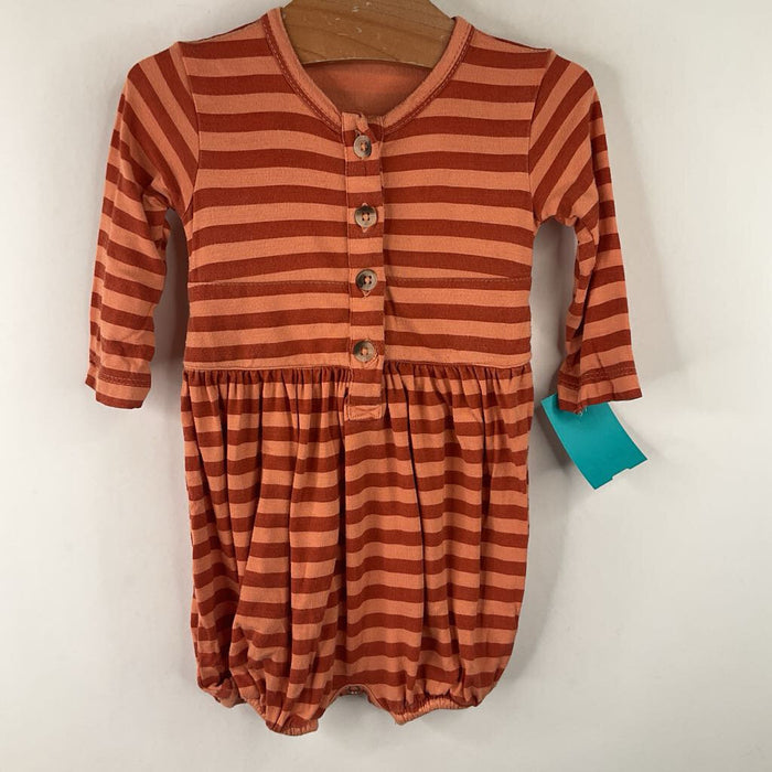 Size 3-6m: Kate Quinn Red/Orange Striped Long Sleeve Onesie