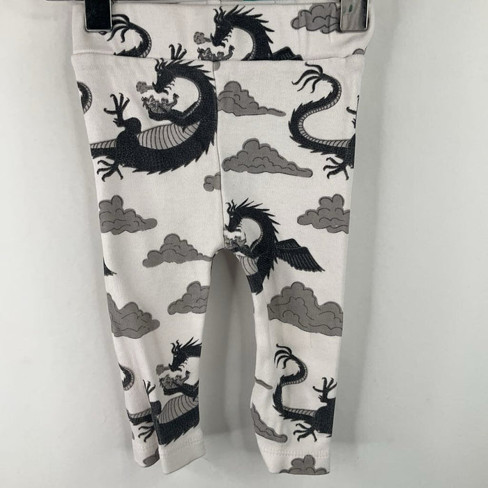 Size 3-6m: Kate Quinn White/Black Dragon Print Pants