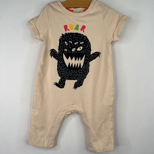 Size 3-6m: Peek Creme "Roar" Print Romper NEW w/ Tag