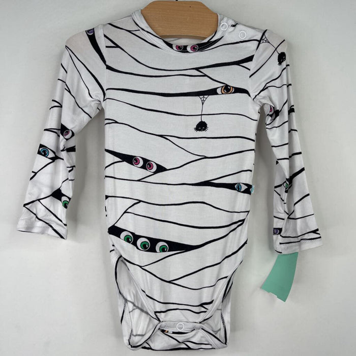 Size 3-6m: Posh Peanut White Mummy Print Long Sleeve Onesie