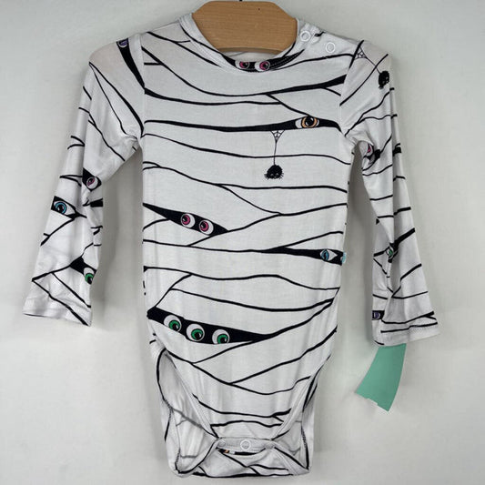 Size 3-6m: Posh Peanut White Mummy Print Long Sleeve Onesie