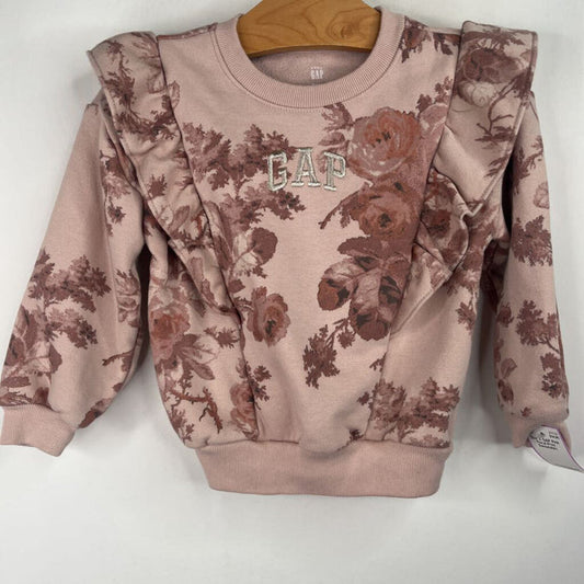 Size 3: GAP Pink Floral Print Sweatshirt