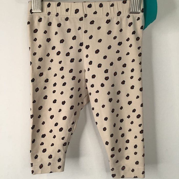 Size 3m: Tiny Cottons Creme Brown Spotted Leggings