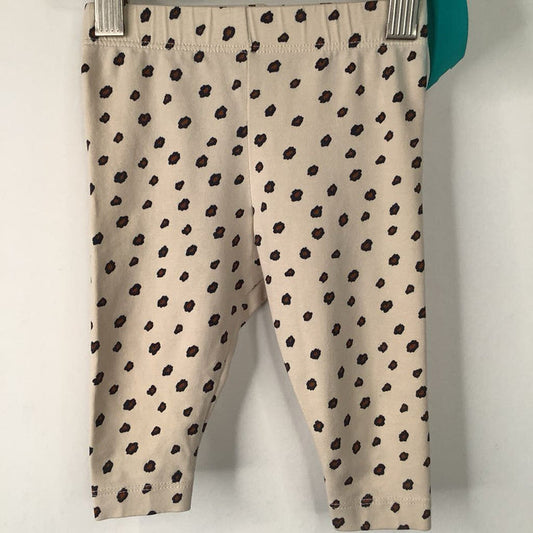 Size 3m: Tiny Cottons Creme Brown Spotted Leggings
