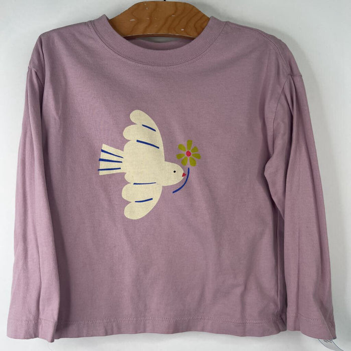 Size 4 (100): Hanna Andersson Lavender Bird Long Sleeve Shirt