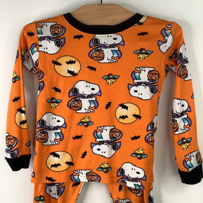 Size 4: Peanuts Orange Dracula Snoopy Halloween 2pc PJs