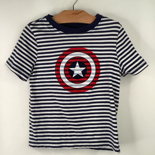 Size 5 (110): Hanna Andersson Marvel Captain America Stripe Shirt