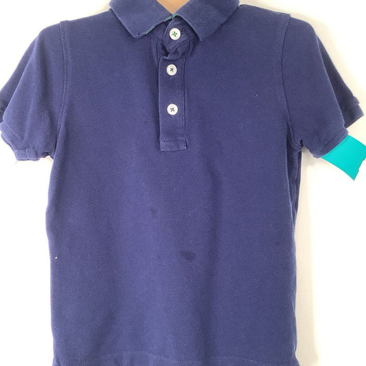 Size 5-6: Mini Boden Blue Collared T-Shirt