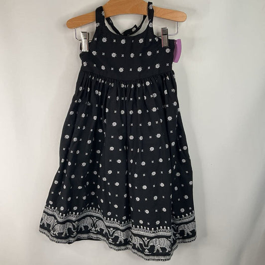 Size 5: Old Navy Black White Floral Halter Top Dress
