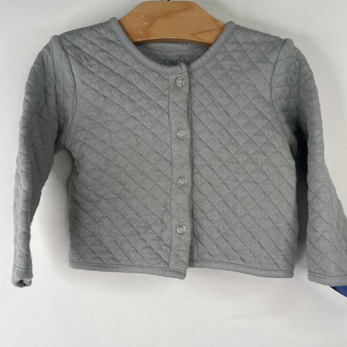 Size 6-12m: Pehr Grey Quilted Button-Up Sweatshirt