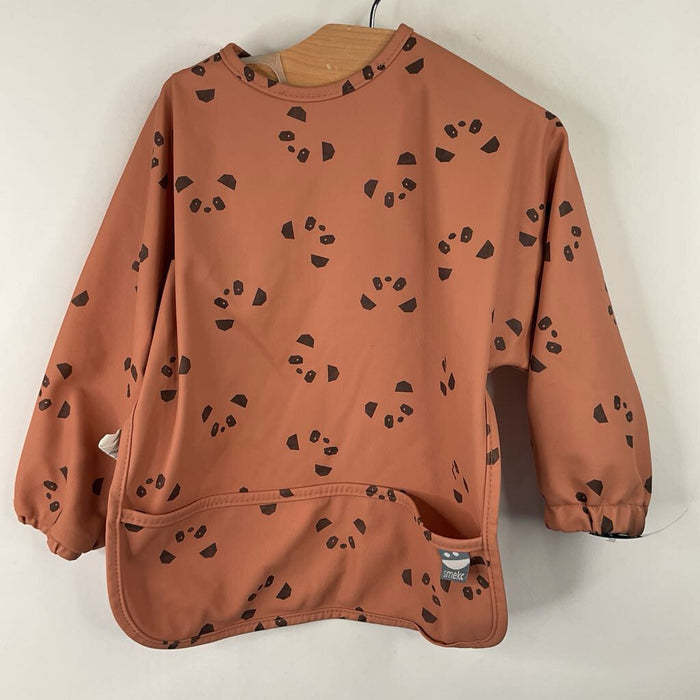 Size 6-24m: Smeck Brown/Black Pandas Long Sleeve Bib