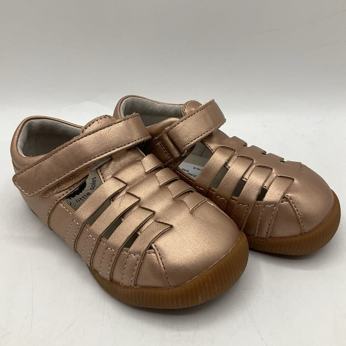 Size 6: Livie & Luca Pink Shimmery Velcro Strap Mary Janes
