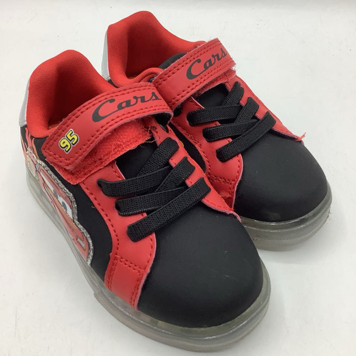 Size 7: Cars Red/Black Velcro Strap Light Up Sneakers