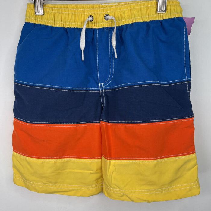 Size 8 (130): Hanna Anderson Blue Orange Striped Swim Trunks
